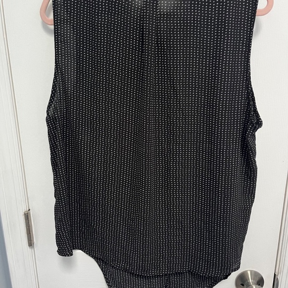 Adrianna papell black sheer button down collar sleeveless top XL - Picture 7 of 7